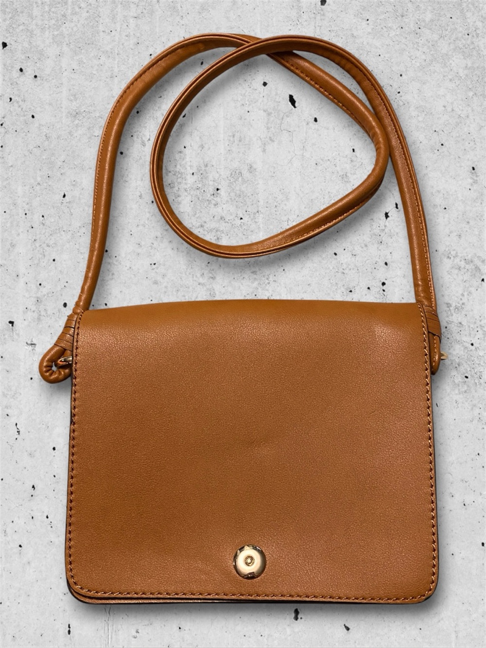 ZARA TRF | Classic Tan Faux Leather Crossbody Bag